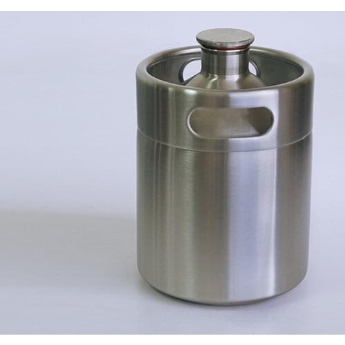 2L 3.6L 5L 8L Beer Keg Pressurized Growler Home Brewing Bottle Homebrew Dispenser System 18/8 Stainless Steel Jar 1 Wall