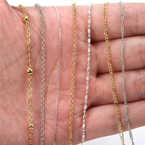 5meter Width 2mm Metal Iron Rolo Link Chains Bulk Gold Silver Color Necklace Bracelet Chain Lot Diy For Jewelry Making Findings
