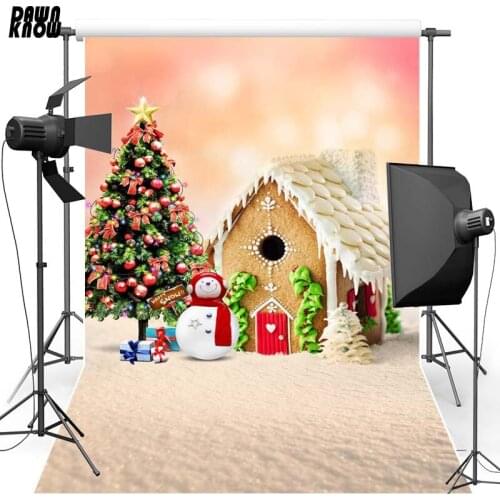 DAWNKNOW Merry Christmas Vinyl Photography Background For Baby Cartoon Tree Polyester Backdrop For Children Photo Studio CM6521