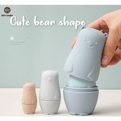 Let‘s make Baby Silicone Russian Nesting Matryoshka Toys Intellectual Doll Educational Montessori Stacking Blocks Newborn Gift