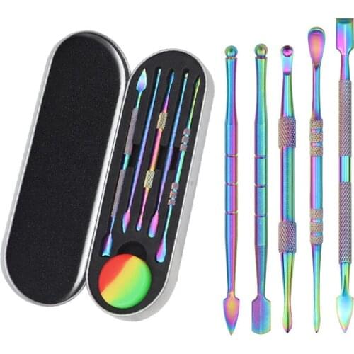 Smoke cream Stainless Steel spoon Cigarette Accessories Double Sided Stainless Steel Cuticle Pusher Cuticle Dead Skin Trimmer