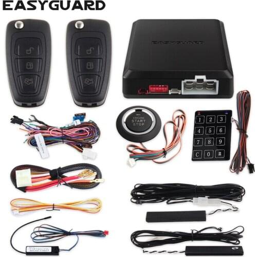 EASYGUARD smart key alarm system car psssive keyless entry auto start remote stop push start auto lock unlock car alarm remote