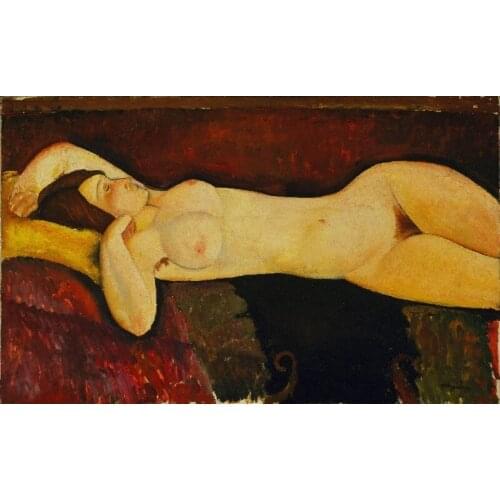 Canvas Printed Famous Classical painting a sexy nude lady Lying on the sofa , quality art for wall decor free shipping