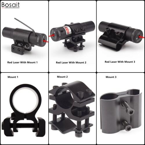 Bosait Compact Green Laser Sight Red Dot Gun Laser Scope Sight for Air Gun Rifle Adjustable 11/20mm Mount Weapon Light