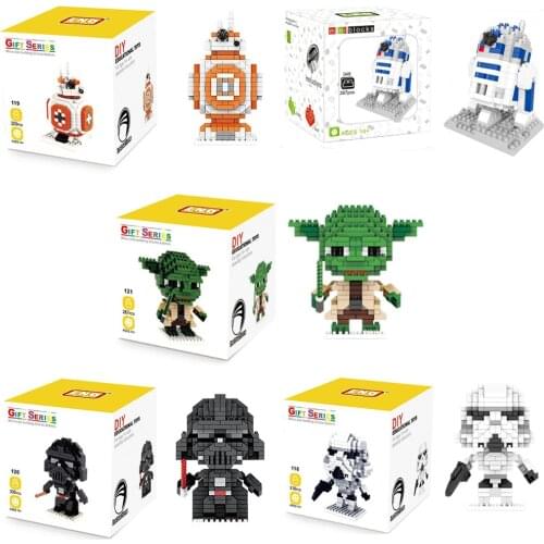 Star Series Wars Mini Building blocks Robots Darth Vader trooper Yoda Figures Micro Building Bricks Educational Toys Kid gifts