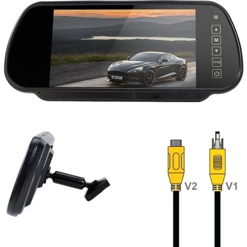 7 Inch High Quality Rearview Mirror Monitor Parking Lot Surveillance Video Recorder TFT LCD Color Screen Supports 12-36V Input