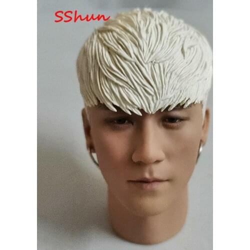 1/6 Scale Male Soldier head sculpture bigbang Korean star Lee Seung Hyun head sculpture free metal earring connector