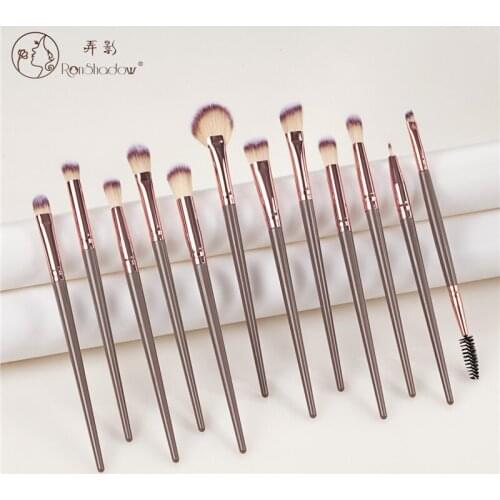Ronshadow 12pcs Makeup Brushes Set Foundation Shading Eyeshadow Eyeliner Eyebrow Highlighter Concealer Comestics Make Up Brush