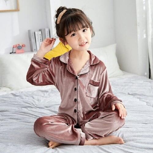 Boys New Year Homewear Kids Christmas Coral Velvet Pyjamas Set Pajamas for Girls Winter Warm Flannel Long Sleeved Sleepwear Suit