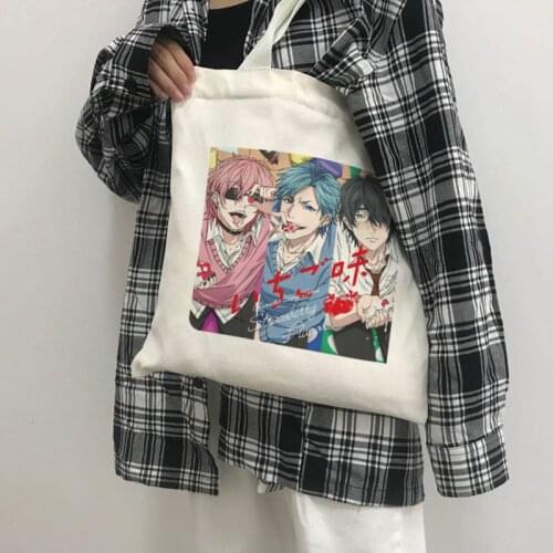 Vintage Casual Ulzzang Yarichin Club Canvas Bag Hip Hop Harajuku Womens Large Capacity Japanese Cartoon Womens Shoulder Bags