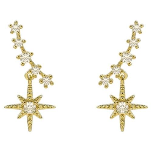 Korean Style Womens Six-pointed Star Earrings Graceful Personality Eardrops Valentines Day Gift Wholesale Low Price