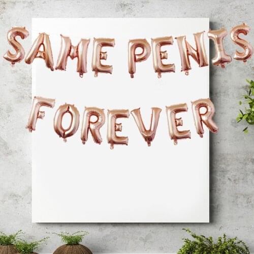 1 Set Balloon Aluminum Film Decor Same Penis Forever Party Favors Balloons Kit for Banquet