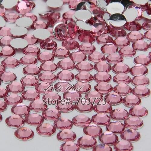 1000Pcs/Bag ss16 4mm Acrylic Nail Art Glitter Rhinestones Nail Tools DIY Decoration not hotfix Pink N03