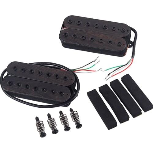 2 PCS 7 String Alnico Magnet Guitar Pickup Bridge & Neck (Rosewood)