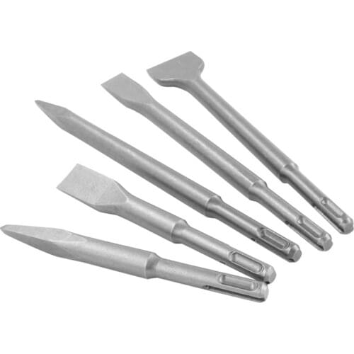 5pcs Point Groove Gouge Flat Chisels Set Electric Hammer Brick Drill Bit Wall Concrete Drilling Tools Flat Chisels