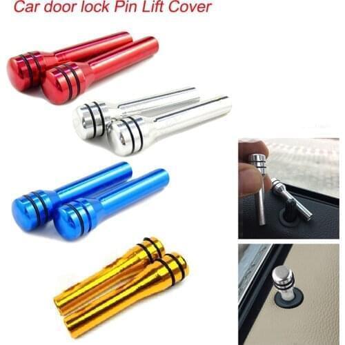 2pcs Aluminum Car Door Lock Knob Pull Pins Lift For Chevrolet Cruze Aveo Captiva Lacetti TRAX Epica Lada Granta Kalina Priora