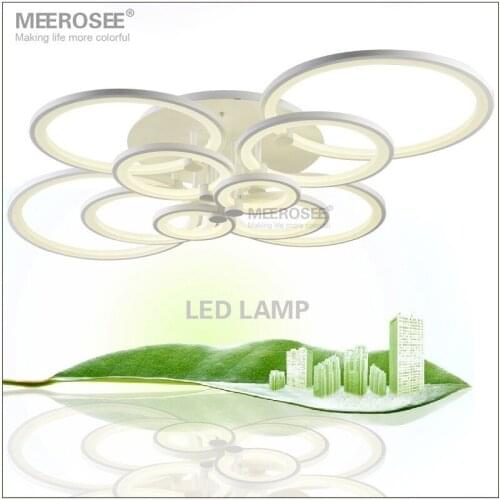 White LED Ring Light Fixture LED Chandelier Lustre Light Large Flush Mounted LED Circles Lamp for dining sitting bedroom