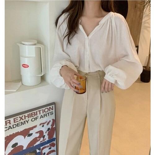 S-XL New oversize Women Blouses spring Tops femme Casual Women shirt long sleeve Cotton Girls Blouse New Blusas autumn