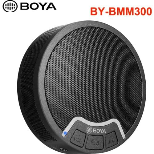 BOYA BY-BMM300 Desktop Microphone with Speaker Omnidirectional Conference Mic for PC Laptop Smartphone Video Live Streaming