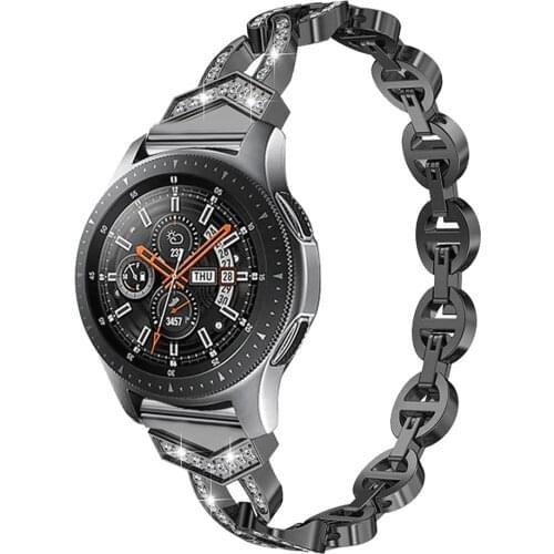 20 22MM Diamond Stainless Steel Strap for Samsung Galaxy watch3 45mm band for Samsung Galaxy watch 46mm for Samsung Gear S3