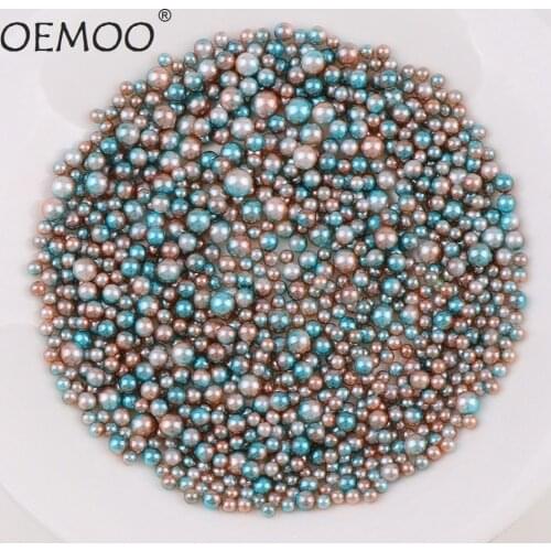 20G Mix Size Rainbow Color 3/4/5/6mm round imitation No Hole pearl beads for jewelry accessories plastic Beads