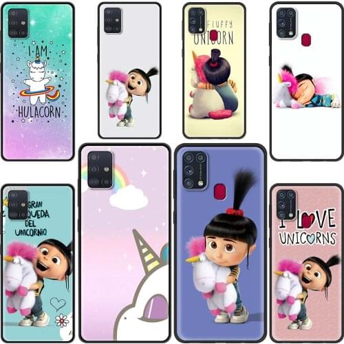 Cover For Samsung Galaxy M31s M31 Prime M51 M21 M11 M01 F41 A9 A7 2018 Fundas Black TPU Cases Shell My Unicorn Agnes