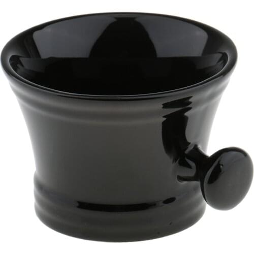 Black Ceramics Mens Shaving Mug Bowl Barber Beard Shave Brush Soap Mug Cup