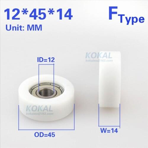 [F1245-14]1PCS high loading 6001zz ball bearing instrument automobile sliding roller wheel ball bearing 12*45*14mm 1245K