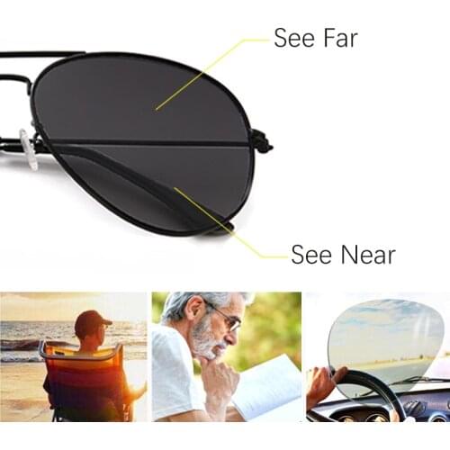 Photochromic Sun Reading Glasses Progressive Multifocal Presbyopic Glasses Far and Near Outdoor Read Driving UV Protection