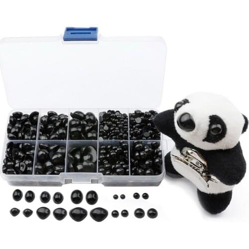Animal Black Plastic Eyes Nose For Toys Dolls Self-adhesive Googly Acrylic Diy Eyes for Crafts Stickers Mixed