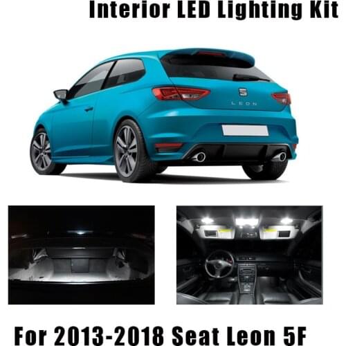 16pcs Canbus Error Free LED Interior Reading Dome Lights Kit For 2013-2018 Seat Leon MK3 5F 5F1 5F5 5F8 License Plate Lamp