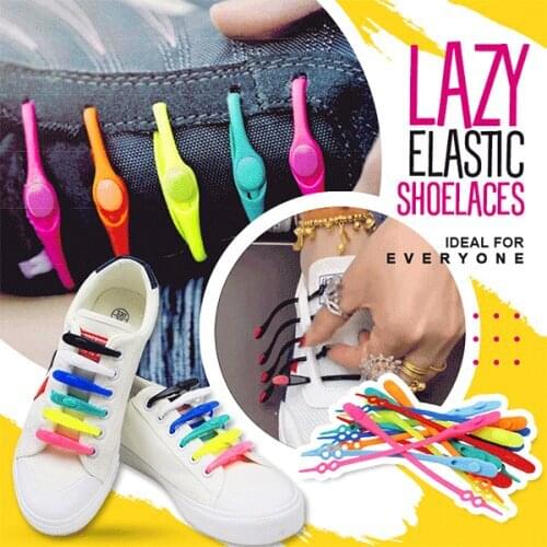 14Pcs/Set Lazy Elastic Shoelaces Elastic Shoe Laces Special No Tie Rubber For Sneakers Fit Strap
