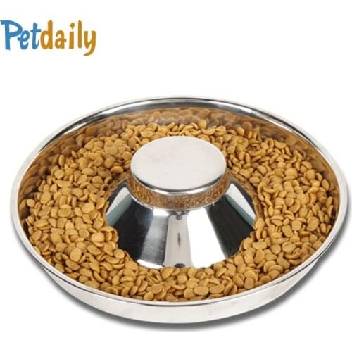 Slow Feed Dog Bowl,Stainless Steel Anti-Gulping Slow Eating Pet Food Bowl for Small Large Dogs Cats, puppy dog slow feeder/dish