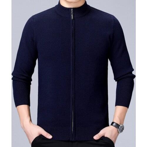 Mens Full Zip Up Funnel Neck Winter Regular Fit Light Cardigan Jumper Sweater New 2020 winter business leisure Soft comfortable