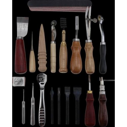 19 pcs set Leather Crafting Working Tool Set Diamond Leather Hand Tools