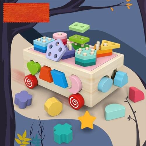 Novelty Creative Wooden Education Color Shape Sorter Stacking Toy For Toddler Parent-child Interactive Games Educational Toy