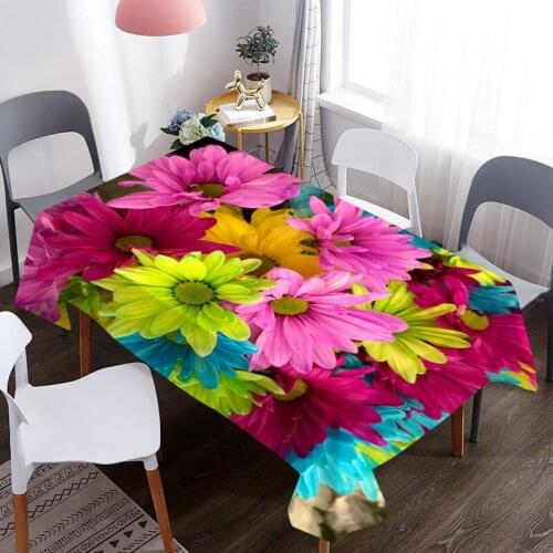 New Custom Flower Tablecloth Party Decoration Picnic Table Rectangular Table Covers Wedding Event Home Dining Tea Table Cloth