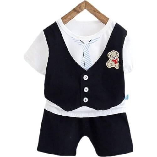 New Summer Baby Boys Clothes Suit Children Fashion Cotton T-Shirt Shorts 2Pcs/Sets Toddler Sport Casual Costume Kids Tracksuits