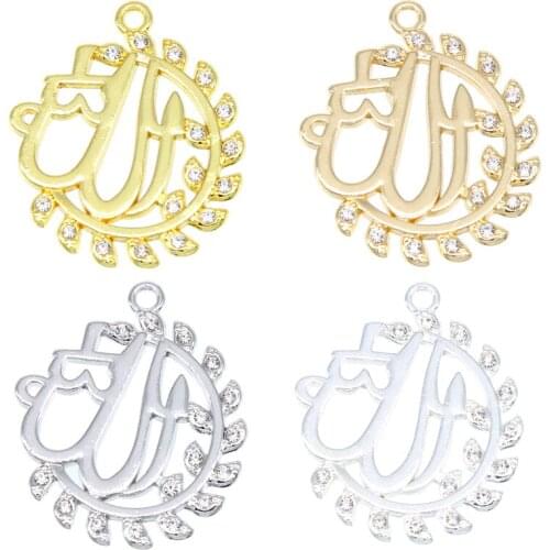 3PCS New Gold Rose Gold Colors Arabic Islamic God Allah Pendant Necklace Muslim Women Charm Jewelry