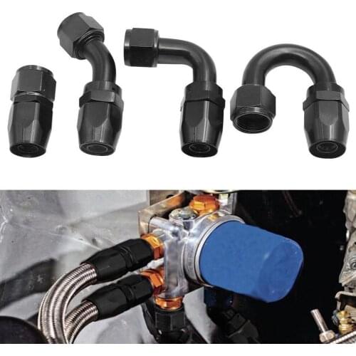 Suitable For AN4/AN6/AN8/AN10 Straight 0°/45°/90°/180° Degree Aluminum Swivel Hose End Fitting Adapter Oil Fuel Line Accessories