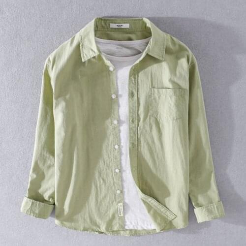 Six Colors 100% Cotton Mens Long-sleeved Shirt Four Seasons New Trendy Fashion All-match Business Casual Top Male Brand Clothes