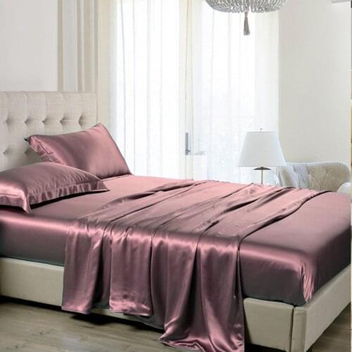 25MM Silk Fitted Sheet 1pc Seamless Deep 25cm Solid Color 100% Mulberry Silk Fabric