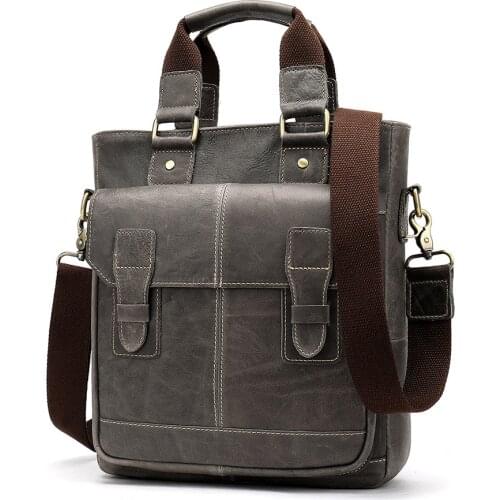 2020 New Genuine Leather Mens Messenger Bag Vintage Shoulder Bags for 7.9" Ipad Mini High Quality Male Crossbody Bag