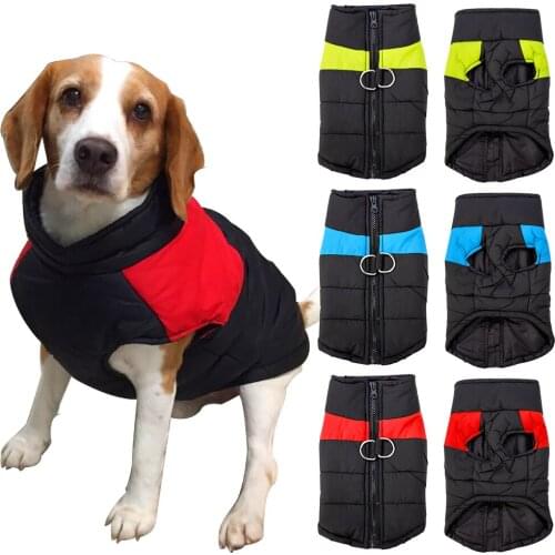 Warm Winter Dog Clothes Jacket Waterproof Pet Dog Coat Puppy Vest Chihuahua Clothing For Small Medium Large Dogs 4 Colors S-5XL