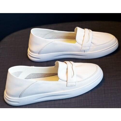 Shallow Mouth White Shoes Womens Shoes Spring and Summer Thin Section 2021 New Soft Sole Shoes Casual One-pedal Flat Shoes