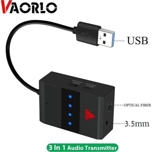 VAORLO Low Latency Optical Transmitter USB Optical SPDIF TX Mode Stereo Music For Headphoens TV Speaker Wireless Mini Adapter