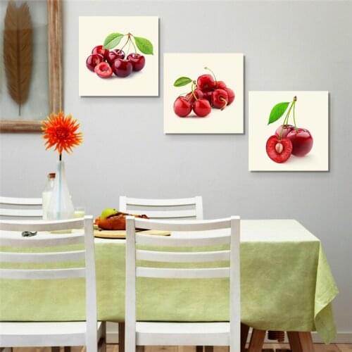 Cherry Fruit Canvas Painting Simple Style Watermelon Creative Banana Poster Restaurant Kitchen Fruit Shop Wall Printing Picture