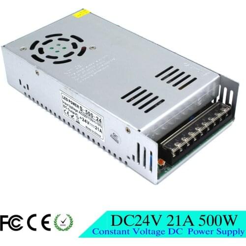 High quality Single Output 500W 24V 21A Switching Power Supply AC 110-220V Input to DC 24V SMPS For Led Strip Light CNC CCTV