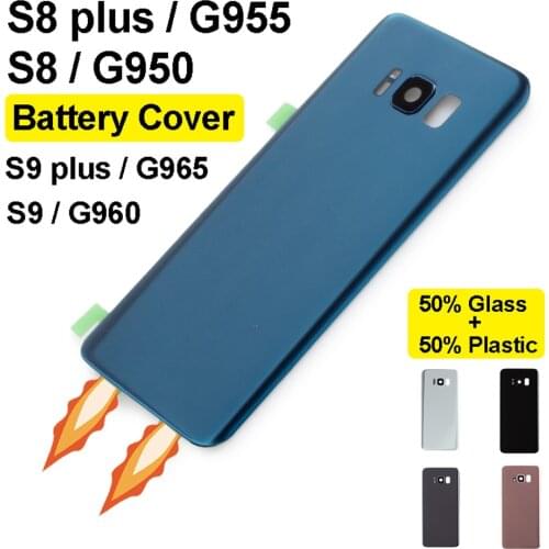 Rear Battery Cover Back Glass For Samsung Galaxy S8 S9 Plus Housing Cover G950 G955 G960 G965 With Adhesive and Camera Glass Len
