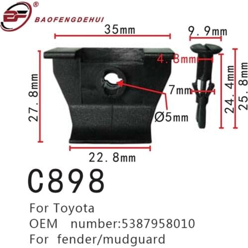 Fender Plug For Toyota 5387958010 Screws Car Accessories Mudguard Clips